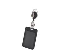 Bwuikim Porte-badge vertical élégant avec enrouleur rétractable, adapté pour les professionnels et les voyageurs fréquents, portable et robuste