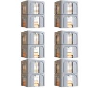 Bwuikim Préférences de maintien compactes de 6 pièces avec sections transparentes et structure en métal pour les tenues de chambre à coucher organisateurs de rangement