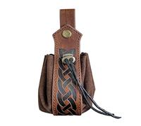 Bwuikim Sac à dés rétro en polyuréthane pour ceinture médiévale avec cordon de serrage, pochette de rangement pour bijoux unisexe avec cordon de serrage, ceinture médiévale