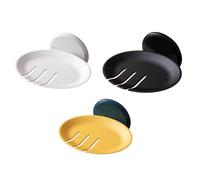 Bwuikim Support de savon adhésif créatif pour une installation facile - Support d'évier de cuisine avec égouttoir - Plat de douche