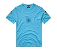 BWuM T-shirt de sport de l'armée allemande avec drapeaux et aigle, Bleu Korn, M