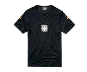 BWuM T-shirt de sport de l'armée allemande avec drapeaux et aigle, Noir , M