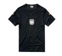 BWuM T-shirt de sport de l'armée allemande avec drapeaux et aigle, Noir , XL