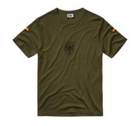 BWuM T-shirt de sport de l'armée allemande avec drapeaux et aigle, Olive, L