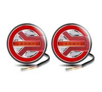 BWVMVB Feu Arrière Gauche/Droit Feu Arrière Rond LED Pour Camion 5,5 Pouces Feux Freinage Clignotants Pour Voiture Tracteur Remorque Bus Fourgonnette Camping-car Pick-up 4x4 12V 24V