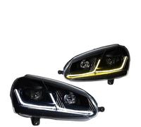 BWVMVB Feux Avant Style Voiture Phare LED Conception DRL Hid Lampe Frontale Ange Oeil Bi Faisceau Xénon Pour VW Sagitar Pour Golf 5 2006 2007-2011 Phares(LHD)