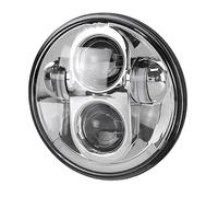 BWVMVB Spot longue Portée Moto Phare LED Wide Glide Pour Sportster 883 Triple Low Rider (1 Pièce) - Remplacement De 5-3/4" 5,75"(Argent)