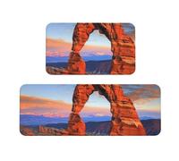 BWWHCCTI Arches National Park Lot de 2 tapis de cuisine imprimés - Tapis de sol antidérapant pour la maison, la cuisine, le bureau