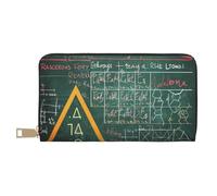 BWWHCCTI Formulas Shapes Theory Portefeuille long en cuir synthétique avec poche zippée pour pièces de monnaie Motif cours de mathématiques