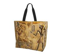 BWWHCCTI Grand sac fourre-tout imprimé hiéroglyphes d'Égypte pour femme réutilisable sacs d'épicerie sacs cadeaux sacs en tissu léger sacs à bandoulière