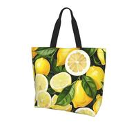 BWWHCCTI Grand sac fourre-tout réutilisable et léger imprimé citrons tropicaux frais pour femme