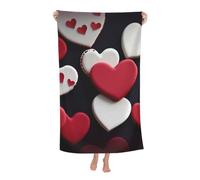 BWWHCCTI Happy Romantic - Serviette de bain imprimée à séchage rapide, serviettes en microfibre douce, serviettes de plage à séchage rapide pour voyage, camping, gym, natation, yoga