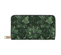 BWWHCCTI Hunter Portefeuille long en cuir synthétique avec motif floral et pétales pour homme et femme avec poche zippée pour pièces de monnaie