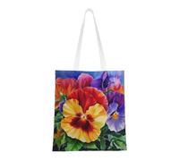 BWWHCCTI Pansy Perfection Sac à provisions imprimé - Sacs fourre-tout réutilisables en toile avec poignée