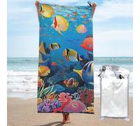 BWWHCCTI The Underwater World Serviette de plage en microfibre à séchage rapide avec sacs pour voyage, camping, gym, natation, yoga (80 x 160 cm)