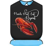 BWWKTOP Bavoir avec ramasse-miettes pour adultes Motif écrevisses