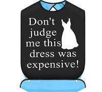 BWWKTOP Bavoirs de mariée avec récupérateur de miettes pour demoiselle d'honneur, cadeau de mariage, bavoirs adultes pour fête de mariage (Don't judge me)