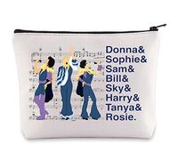 BWWKTOP Mamma Trousse de maquillage musicale pour les amateurs de musique Broadway Donna&Sophie& Sam& Bill& Sky avec fermeture éclair pour femmes et filles, Donna&Sophie, Sac