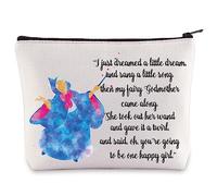 BWWKTOP Trousse de maquillage à fermeture éclair pour marraine de fées - Cadeau inspiré des contes de fées Cendrillon, I Just Dreamed, SAC