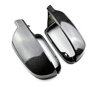 BWZJS 2 pièces coques de rétroviseur en fibre carbone couvercle protection capuchon coque style voiture couvertures Remplacement du couvercle du rétroviseur de voitur(Carbon Look black)