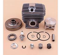 BWZJS Kit cylindre-piston de 52 mm, tambour d'embrayage, pignon, roulement jante, soupape décompression, for STIHL, MS460 046 MS 460 Remplacement du tambour d'embrayage de tronçonneuse