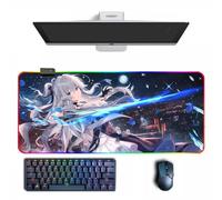 BWZTYIPZ Tapis de Souris Honkai Impact 3rd Tapis de Souris Anime RGB avec différents Modes d'éclairage Grands Tapis de Souris en Caoutchouc