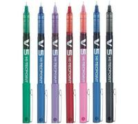 Bx V5 Lot De Stylos Roller De Haute Technologie Couleurs Assorties À Pointe Extra Fine De 0,5 Mm Largeur Du Trait 0,3 Mm (7 Couleurs : Noir, Rouge, Bleu, Vert, Violet, Rose, Bleu Ciel)