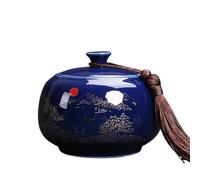 Bx9rE7tK3g Pot de rangement de cuisine Ceramic Tea Canister With Airtight Lid Kichen Storage Container For, Coffee, Nuts, Spice, Sugar Boîte à thé en céramique(Blue)