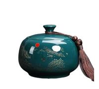 Bx9rE7tK3g Pot de rangement de cuisine Ceramic Tea Canister With Airtight Lid Kichen Storage Container For, Coffee, Nuts, Spice, Sugar Boîte à thé en céramique(Green)