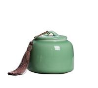 Bx9rE7tK3g Pot de rangement de cuisine Ceramic Tea Canister With Airtight Lid Storage Container Tins For, Coffee, Nuts, Spice, Sugar Boîte à thé en céramique(Green)