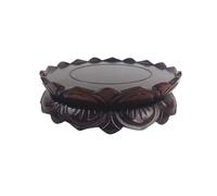 Bx9rE7tK3g Présentoirs à bonsaïs Vase Rond en Bois de Lotus Style Chinois, Base décorative for bonsaï, Pierres étranges Support de Pot de Fleur(Grand)