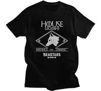 Bxcthasb Tshirts Men Soft Cotton Animal Wolf Anime Furry Manga Legvaobi Tee Tops Round Neck Short Sleeve Printed T Shirt Clothing T-Shirt Black M