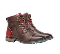BXCZEDW Bottes Oxford décontractées mi-hautes pour homme - Chaussures magiques de l'Alaska - Antidérapantes - Lacets - Fermeture éclair latérale, marron, 47 EU