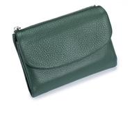BXCZEDW Joyfullygo Portefeuille unisexe en cuir de vachette pour femme avec porte-cartes de crédit court de 13 cm, peut contenir des pièces de monnaie, des cartes d'identité, Vert, Taille unique