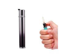 BXFFFCEO Briquet Long Haut de Gamme for Femme, Briquet Coupe-Vent Portable en métal, Briquet à gaz Butane Rechargeable à Taille de Flamme réglable, Cadeau for Femme (gaz Butane Non Inclus)(A3)
