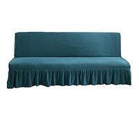 BXFUL 1 Pièce Housse de Clic Clac Canapé-lit sans Bras Ajustable Housse de Canapé sans Accoudoirs Élastique Protection de Canapé (150-170cm,Bleu Pierre Bleu)