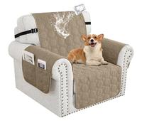 BXFUL Housse de Canapé 100% Imperméable 1 2 3 4 Places, Housse de Canapé Réversible pour Animaux, Universelle Protege Canapé, Protecteur de Meubles pour Le Salon (Kaki,1 Place)
