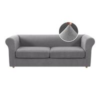 BXFUL Housse de Canapé Multi Pièces avec Housses de Coussins Séparées Jacquard Extensible Protecteur Canapé Revêtement de Canapé Salon Décor (Grand 2 Places,Light Grey)
