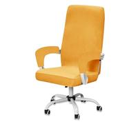 BXFUL Housse de Chaise de Bureau avec 2 Accoudoir en Velours, Extensible Housse de Fauteuil d'Ordinateur, Protection de Siège Lavable de Chaises de Bureau/Chaises Pivotantes (Or,Large)