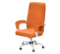 BXFUL Housse de Chaise de Bureau avec 2 Accoudoir en Velours, Extensible Housse de Fauteuil d'Ordinateur, Protection de Siège Lavable de Chaises de Bureau/Chaises Pivotantes (Orange,Large)