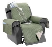 BXFUL Housse de Fauteuil inclinable 2/3 Places, 100% imperméable Housse de Canapé Antidérapant Protecteur pour Meubles de Salon Contre Les Chiens, Animaux et Enfants (Vert,1 Place)