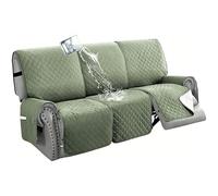 BXFUL Housse de Fauteuil inclinable 2/3 Places, 100% imperméable Housse de Canapé Antidérapant Protecteur pour Meubles de Salon Contre Les Chiens, Animaux et Enfants (Vert,3 Places)