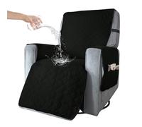 BXFUL Housse de Fauteuil Relax Matelassé Couvre Fauteuil Inclinable Doux Protecteur Canapé 1 Place Antidérapant pour Animaux de Compagnie pour Chaise Canapé Décorative (S,Noir)