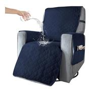 BXFUL Housse de Fauteuil Relax Matelassé Couvre Fauteuil Inclinable Doux Protecteur Canapé 1 Place Antidérapant pour Animaux de Compagnie pour Chaise Canapé Décorative (L,Bleu Marine)
