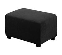 BXFUL Housse Ottoman Housse de Protection pour Repose-Pieds rectangulaire Housse de Pouf Extensible Housse de Ottoman canape Pouf rectangulaire (X-Large,Noir)