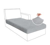 BXFUL Housses de Coussin de Siège de Canapé, Housse de Coussin de Canapé en Chenille Extensible, Housse de Protection pour Meubles Antipoussière avec Fond élastique (Grande méridienne,Gris Clair)