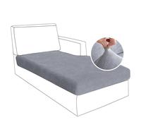 BXFUL Housses de Coussin de Siège de Canapé, Housse de Coussin de Canapé en Chenille Extensible, Housse de Protection pour Meubles Antipoussière avec Fond élastique (Grande méridienne,Gris)