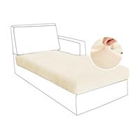 BXFUL Housses de Coussin de Siège de Canapé, Housse de Coussin de Canapé en Chenille Extensible, Housse de Protection pour Meubles Antipoussière avec Fond élastique (Grande méridienne,Beige)