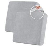 BXFUL Housses de Coussin de Siège de Canapé, Housse de Coussin de Canapé en Chenille Extensible, Housse de Protection pour Meubles Antipoussière avec Fond élastique (2PC Grand 1 Place,Gris Clair)
