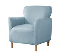 BXFUL Housses de fauteuils Velours Housse de Canapé Extensible, Housses de Fauteuil Cabriolet Tub Chair Chesterfield, Couverture Protection pour Meubles, Salon, Réception (Bleu Clair)